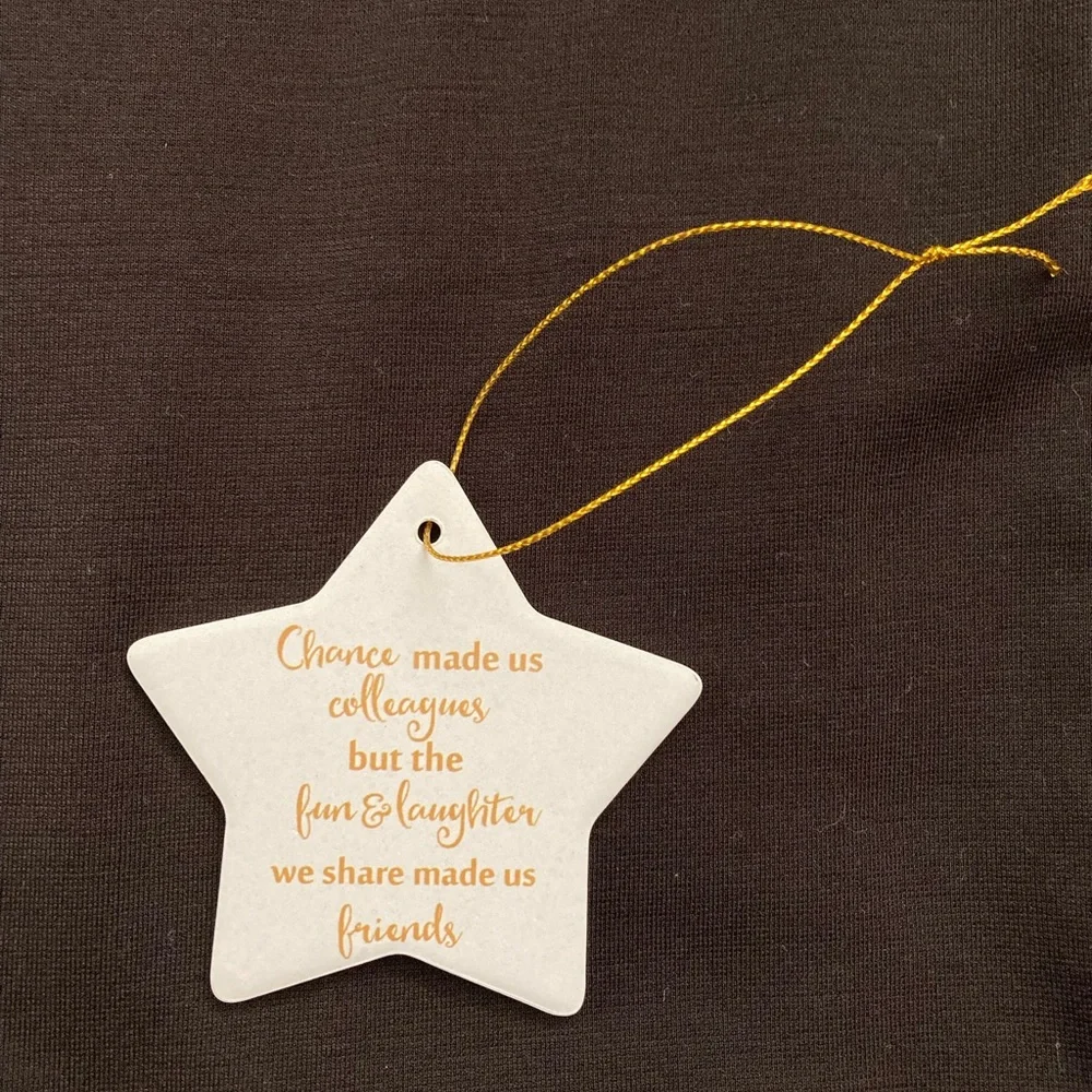 Coworker Gift Colleague to Friends Star Christmas Ornament